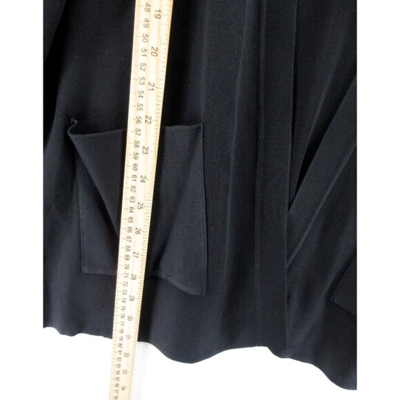 VINTAGE Misook Sweater Large Open Cardigan Pockets Shoulder Pads - Picture 4 of 11